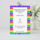 Colorful Birthday Party Invitation Kaart (Staand voorkant)