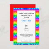 Colorful Birthday Party Invitation Kaart (Voorkant / Achterkant)