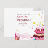 Colorful Birthday Party Invitation Kaart (Voorkant / Achterkant)