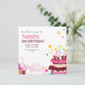 Colorful Birthday Party Invitation Kaart (Staand voorkant)