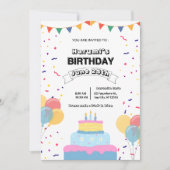Colorful Birthday Party Invitation Save The Date (Voorkant)