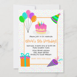 Colorful Birthday Party Kaart
