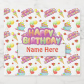 Colorful Birthday Sweets Bier Etiket (Enkel label)