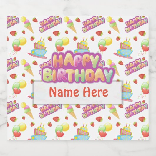 Colorful Birthday Sweets Bier Etiket (Enkel label)