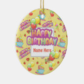 Colorful Birthday Sweets Keramisch Ornament (Rechts)