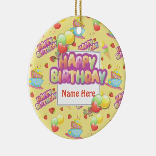 Colorful Birthday Sweets Keramisch Ornament (Rechts)