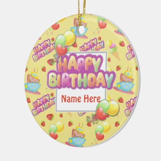 Colorful Birthday Sweets Keramisch Ornament (Links)