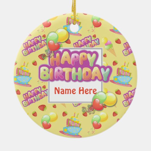 Colorful Birthday Sweets Keramisch Ornament (Achterkant)