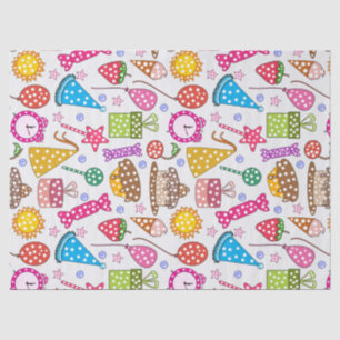 Colorful Birthday Symbols Pattern Tissuepapier