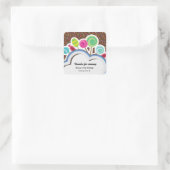 Colorful Birthday Vierkante Sticker (Tas)