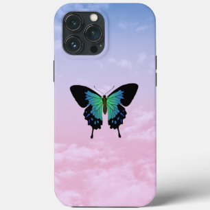 Colorful black and blue butterfly iPhone case
