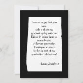 Colorful Black and White Waterverf Foto Graduati Kaart (Achterkant)