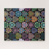 Colorful Black Boho Mandala Pattern Jigzaag Puzzle Legpuzzel (Horizontaal)