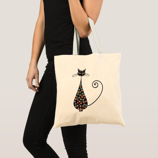 Colorful Black Cat Canvas tas (Voorkant (product))