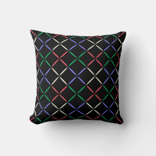 Colorful Black Diamond Pattern Cute Modern Trendy Kussen