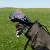 Colorful Black Floral-dames Golfheadcover (Insitu)