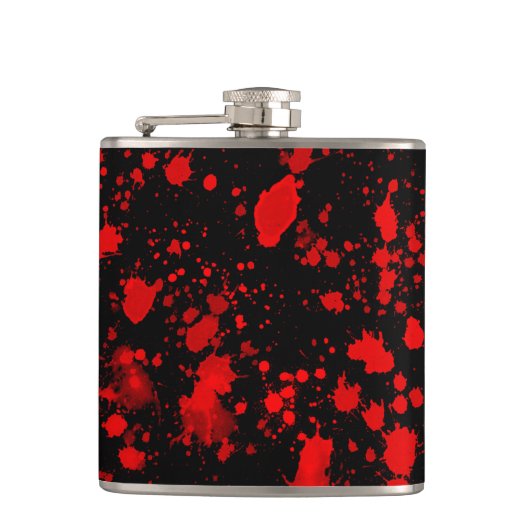 Colorful Black Red Paint Splatter Artistic Splash Heupfles (Voorkant)