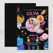 Colorful Black Space Theethday Party Kaart (Voorkant / Achterkant)