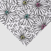 Colorful Black + White Daisies Pattern Tissuepapier (Detail)