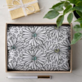 Colorful Black + White Daisies Pattern Tissuepapier (Geschenk)