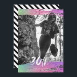 Colorful Black White Photo 30th Birthday Kaart<br><div class="desc">Een kleurrijk,  leuk ontwerp,  zwart en wit,  foto 30e verjaardag van de feestdag. Voor beste resultaten,  gebruik een zwarte en witte foto. Als u hulp nodig hebt om uw kleurenfoto zwart-wit te maken - neem dan contact met mij op via de onderstaande knop. Pas deze aan met je partijgegevens.</div>