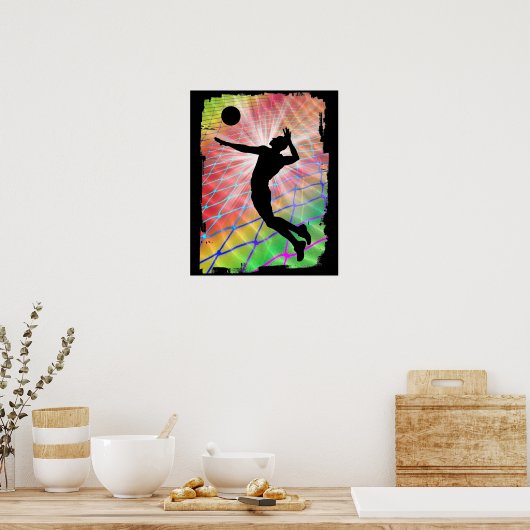 Colorful Blast Volleyball Poster (Keuken)