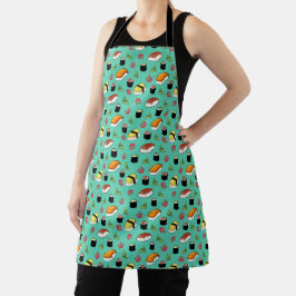Colorful Blauwgroen Sushi Pattern Apron Schort