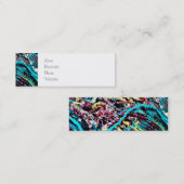 Colorful Blauwgroen Turquoise Pink Yarn Threads Cr Mini Visitekaartje (Voorkant / Achterkant)