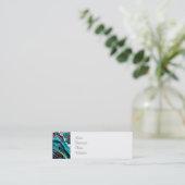 Colorful Blauwgroen Turquoise Pink Yarn Threads Cr Mini Visitekaartje (Staand voorkant)