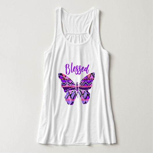 Colorful Blessed Butterfly Tanktop (Design voorkant)