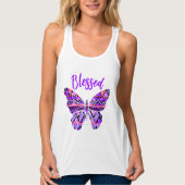 Colorful Blessed Butterfly Tanktop (Voorkant)