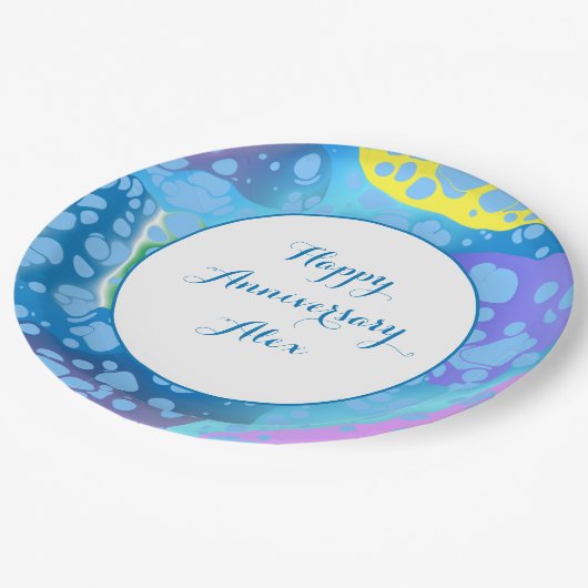 Colorful Blobs Papieren Bordje (Gekanteld)