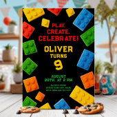 Colorful Block Birthday Party Kaart