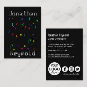 Colorful Block Puzzle Game Developer Designer Visitekaartje (Voorkant / Achterkant)