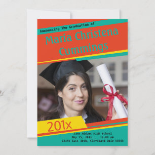 Colorful Blocking Afstuderen aankondiging