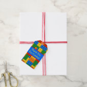 Colorful Blocks Birthday Bedankt Cadeaulabel (Met Touw)