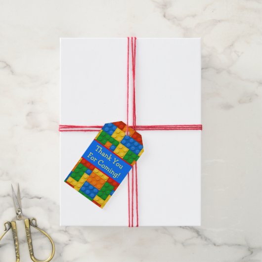 Colorful Blocks Birthday Bedankt Cadeaulabel (Met Touw)