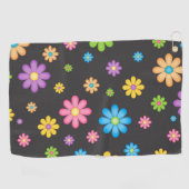 Colorful Bloemenmeisje Power Hippie Golfhanddoek (Horizontaal)