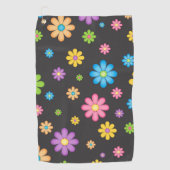 Colorful Bloemenmeisje Power Hippie Golfhanddoek (Voorkant)