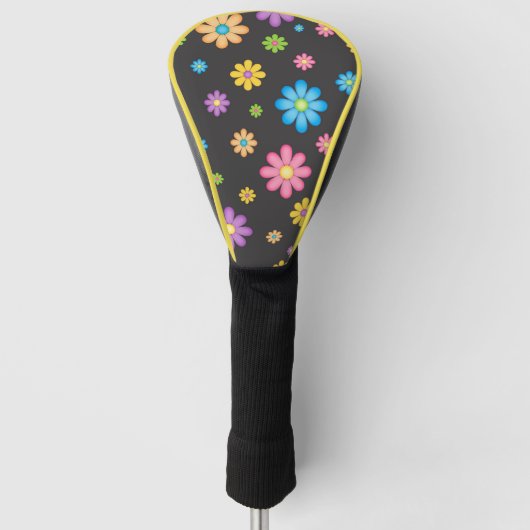 Colorful Bloemenmeisje Power Hippie Golfheadcover (Voorkant)