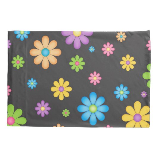 Colorful Bloemenmeisje Power Hippie Kussensloop (Achterkant)