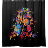 Colorful Bloodhound Portret Douchegordijn (Voorkant)