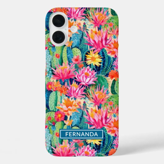 Colorful Blooming Cacti Personalized Case-Mate iPhone Case (Achterkant)