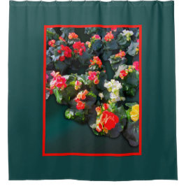 Colorful Blooming Flowers Douchegordijn