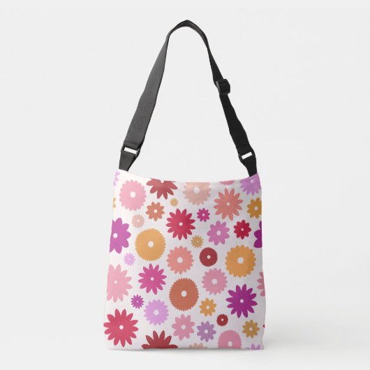 Colorful Blooms Large Pattern Crossbody Tas (Voorkant)