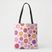 Colorful Blooms Large Pattern Tote Bag (Voorkant)