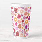 Colorful Blooms Pattern Latte Mok (Voorkant)
