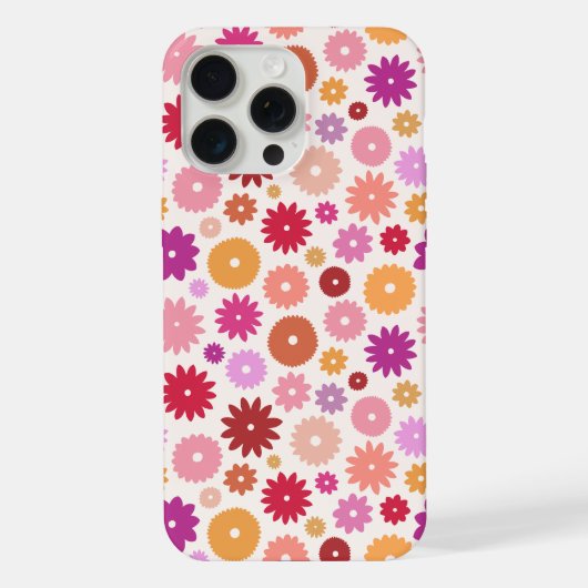 Colorful Blooms Repeat Pattern iPhone Hoesje (Achterkant)