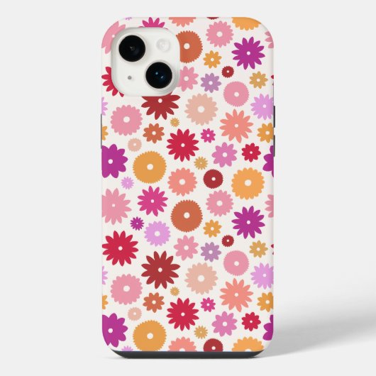 Colorful Blooms Repeat Pattern iPhone Hoesje (Achterkant)