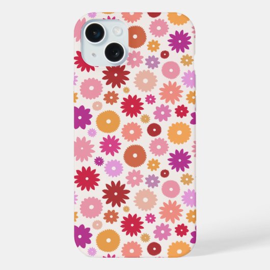 Colorful Blooms Repeat Pattern iPhone Hoesje (Achterkant)